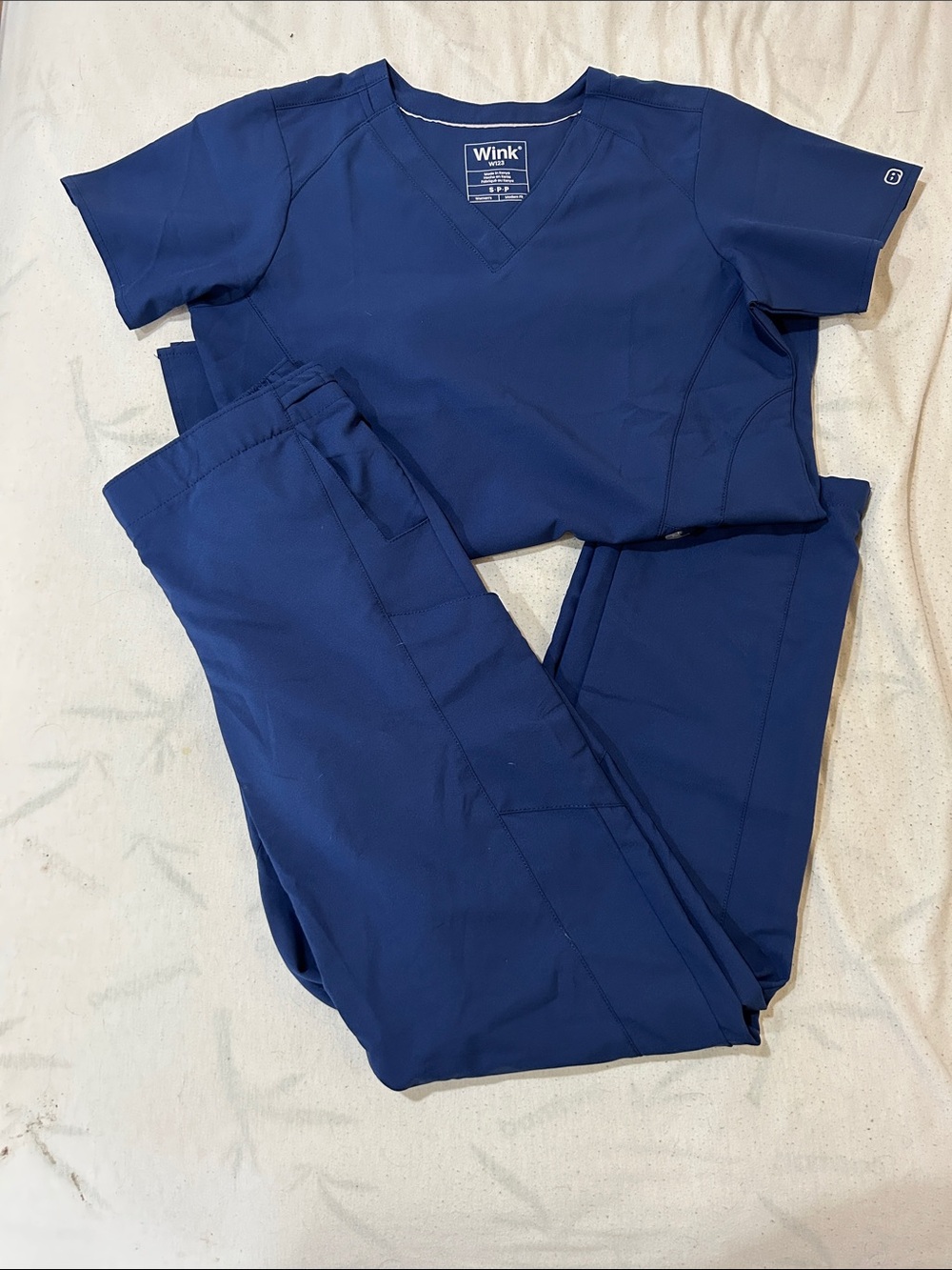 Wink Navy Blue Medical Scrub Top and Pants Set